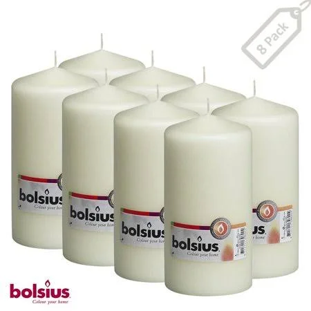 Bolsius Ivory 3 x 6 inch Pillar Unscented Holiday Candles for Wedding, Dinner, Spa, Home/Party Decor, 65 HR Smokeless Long Burn