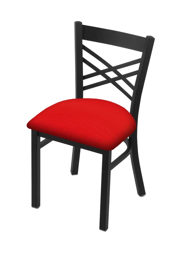 Holland Bar Stool 620 Catalina 18x22 Chair with Black Wrinkle Finish and Canter Red Seat