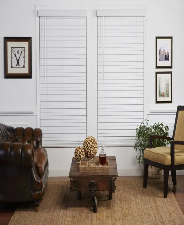 2 in. Cordless Faux Wood Venetian Blind, 34x22 x 64x22 - White