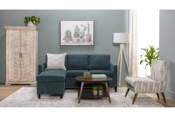 Accent Chair - Tate III Spa Accent Chair - Blue - Fabric - 21.2x22W x 29x22D x 34x22H at Living Spaces