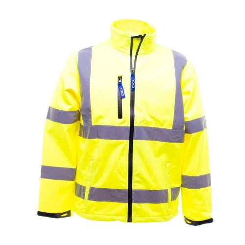 Yoko Mens Hi-Vis Sofshell Jacket - 3XL, Hi Vis Orange