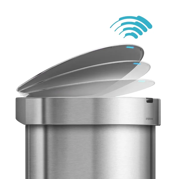 simplehuman 45L Semi-Round Stainless Steel Sensor Trash Can
