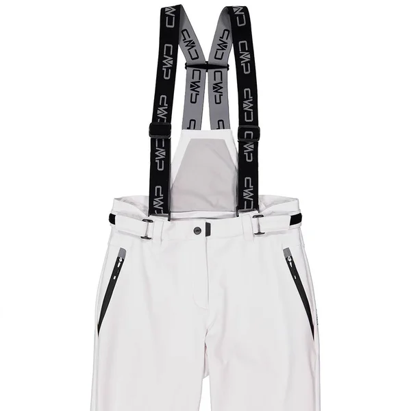 CMP Salopette Softshell Long Pants White Black Woman - M