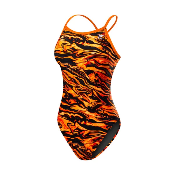 TYR Women's Miramar Diamondfit Swimsuit Orange 32 Dmir7a
