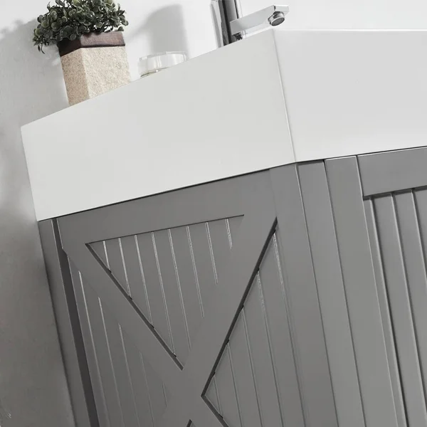 Vinnova Pavia 28x22 Single Vanity in Grey with Acrylic Under-Mount Sink