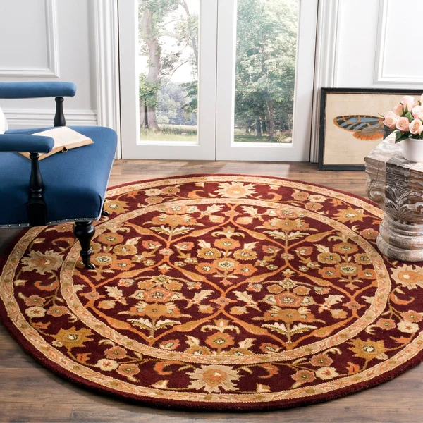 Safavieh Antiquity AT51A Wine, Gold Rug 8& x 8& Round