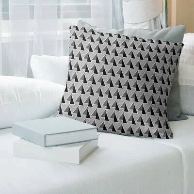 Shifted Arrows Pattern Throw Pillow Brayden Studio Color: Black Accent, Size: 18x22 x 18
