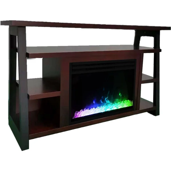 Cambridge 32-in. Sawyer Industrial Electric Fireplace Mantel with Deep Crystal Display and Color Changing Flames, Mahogany, CAM5