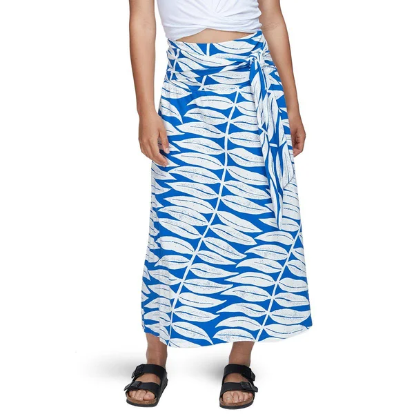 Patagonia Kamala Midi Skirt - Women's Eucalyptus Fronds/Bayou Blue - L