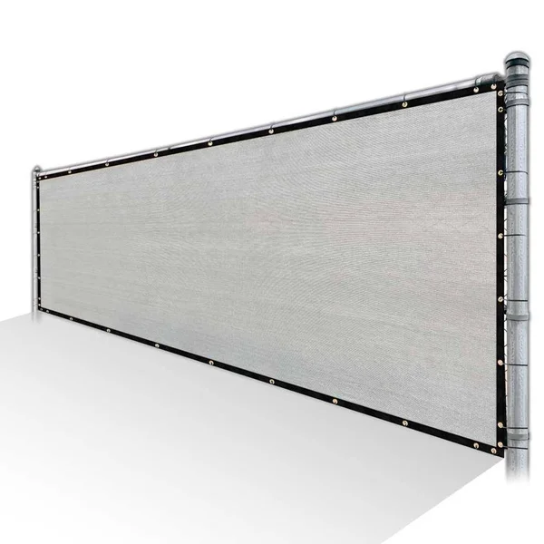ColourTree 3 ft. x 13 ft. Grey Privacy Fence Screen HDPE Mesh Windscreen with Reinforced Grommets for Garden Fence (Custom Size)