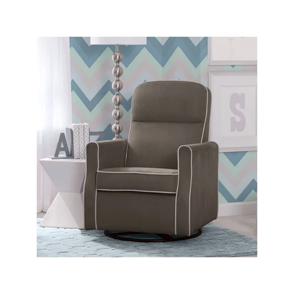 Delta Children Clair Slim Nursery Glider Swivel Rocker Chair, Graphite