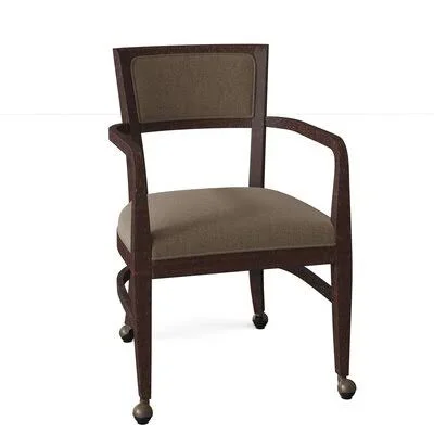 Naples Upholstered King Louis Back Arm Chair Fairfield Chair Body Fabric: 3157 Alabaster, Frame Color: Espresso