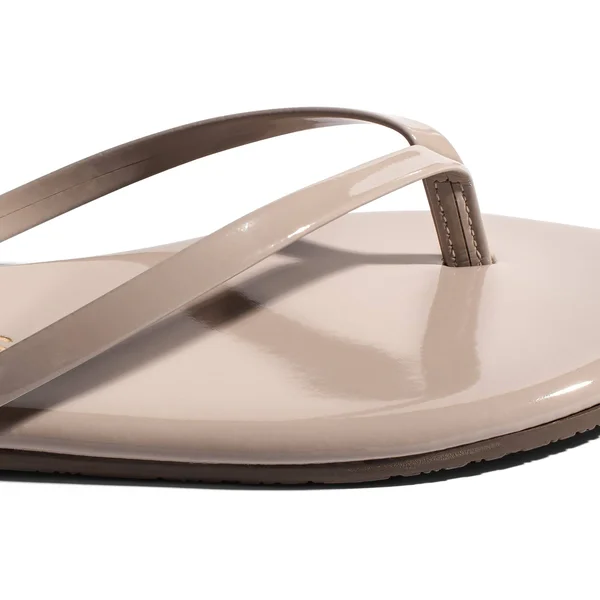 Glosses, Women's Leather Flip Flops & Sandals, TKEES Custard, 5