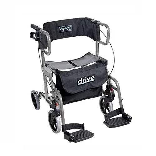 Elite Care Hybrid 2 in 1 Rollator Walking Frame - Folding TRANSFER Wheelchair