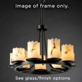 Justice Design WGL-8766-10-GRCB-MBLK Wire Glass Dakota - 9 Light Ring