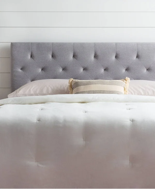 Dream Collection by Lucid Diamond Tufted Mid Rise Headboard, Queen - Gray
