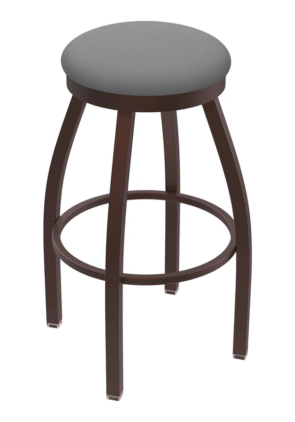 Holland Bar Stool 802 Misha 25x22 Swivel Counter Stool with Bronze Finish and Canter Folkstone Grey Seat