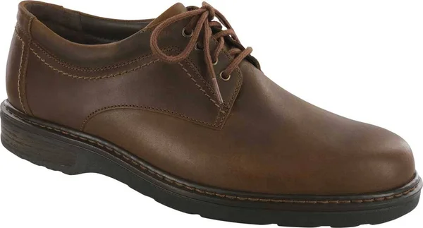 Men's SAS Aden Plain Toe Oxford Brown Leather 9 W