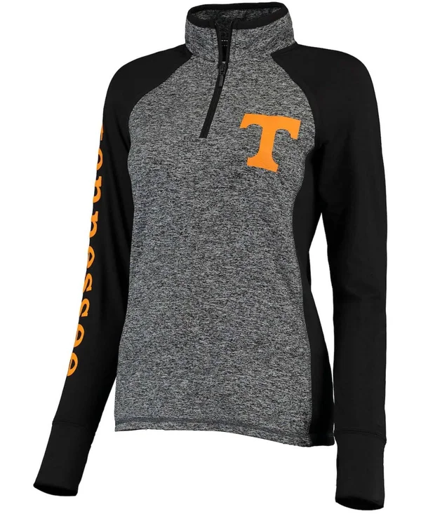 Tennessee Volunteers Women's Finalist Quarter-Zip Pullover Jacket - Gray/Black - Size: XL