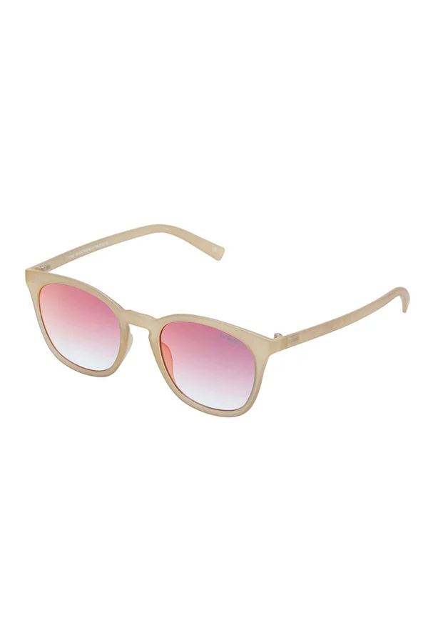 Le Specs Fine Specimen Mirror Lens Sunglasses in Matte Matcha