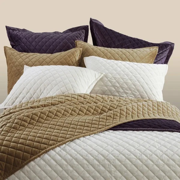 HiEnd Accents Velvet Quilted Sham - King Sham, Gray