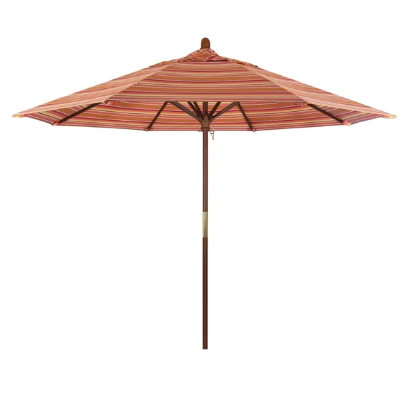 California Umbrella 9 ft. Sunbrella Marenti Wood Market Umbrella