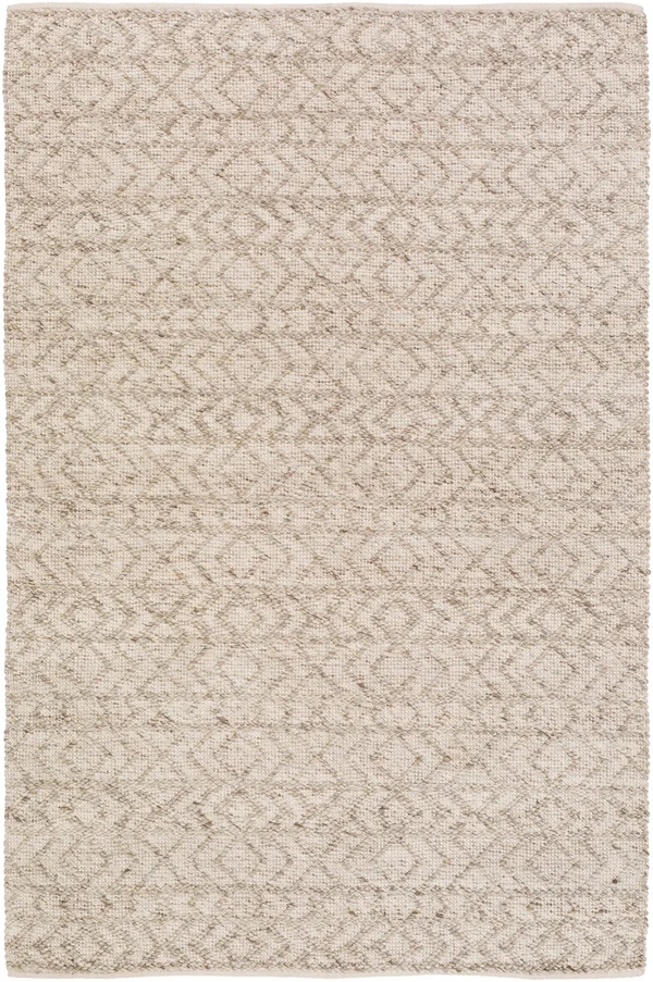 Modern 4' x 6' Area Rug, White/Ivory/Taupe by Ashley HomeStore