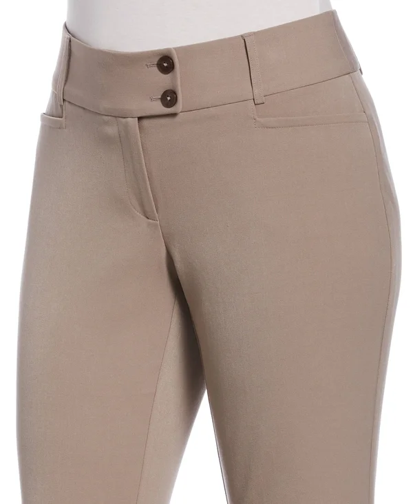 Rafaella Women's Petite Gabardine Bootcut Pants - Curvy Fit, Plus Size in Coffee Melange, Size 6P, Polyester/Rayon/Spandex