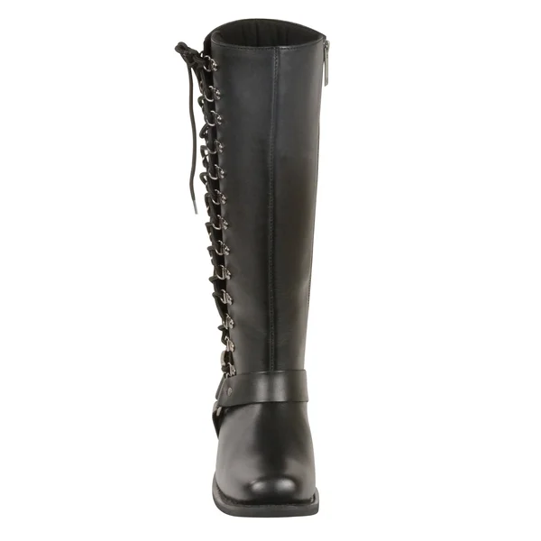 Women's Classic Harness Leather Boot with Full Lacing - 11