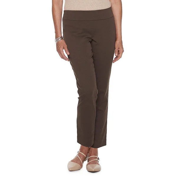 Petite Croft & Barrow Sateen Straight-leg Pants, Women's, Size: 4P-Short, Med Brown