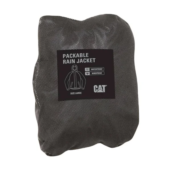 Caterpillar Typhoon Black Packable Rain Jacket - Large