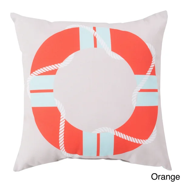 Overstock Life Saver Indoor/Outdoor Decorative Throw Pillow - Color: Orange/Size: 26 x 26