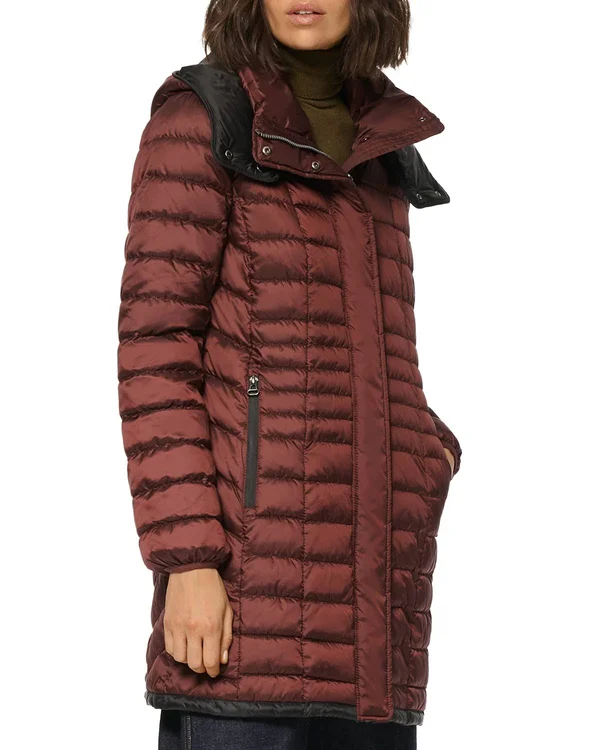 Marc New York Women's Marble Puffer Coat - Navy - Size XL