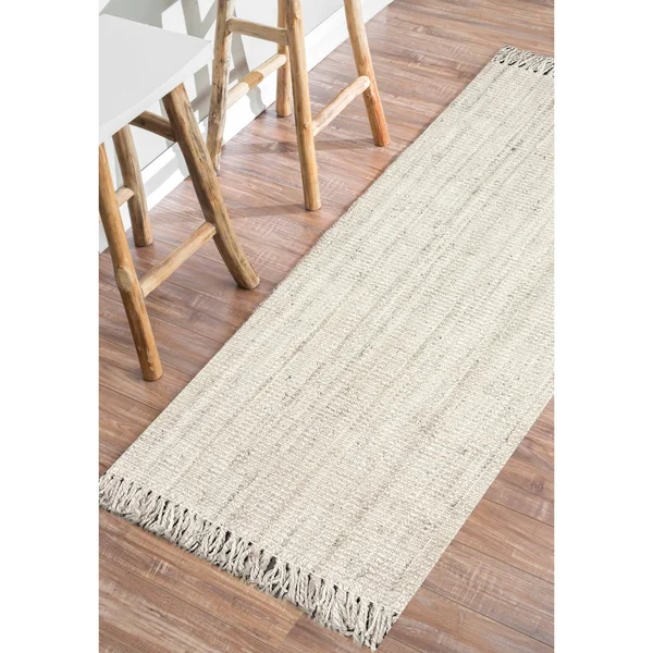 Havenside Home Caladesi Handmade Braided Natural Jute Reversible Runner - 2&6 x 8& Off-White 2& 6 x 8&