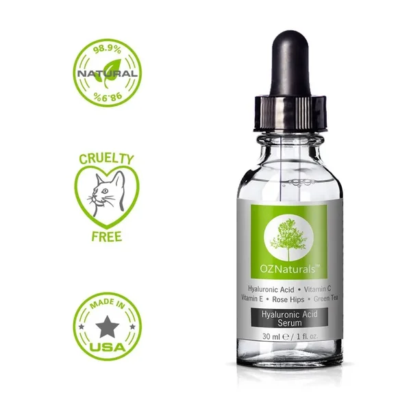 OZNaturals Anti-Aging Hyaluronic Acid Serum with Vitamin C - 1 oz.