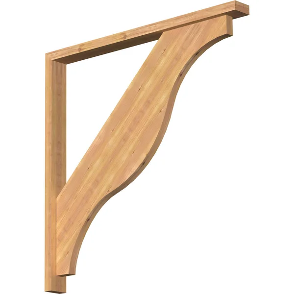 Ekena Millwork 1462333 3 1/2x22W x 40x22D x 40x22H Funston Block Smooth Bracket w/ Offset Brace, Western Red Cedar