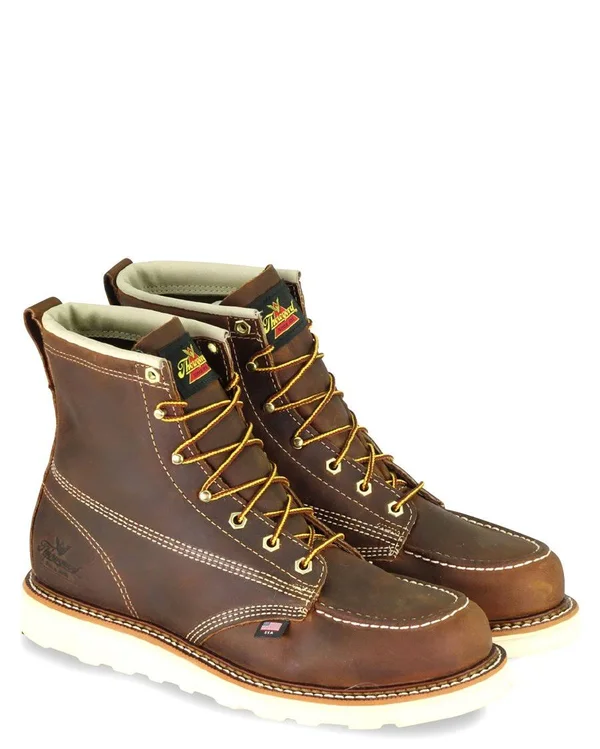 Men's Thorogood 814-4203 American Heritage 6x22 Moc Toe Wedge Boots - Brown 10 - M
