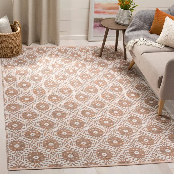Safavieh Montauk MTK612D Area Rug Orange - Ivory 5& x 8& Rectangle