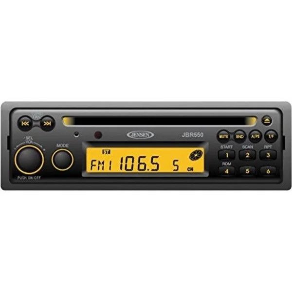 Jensen JBR550 Heavy Duty Am/fm/cd Stereo - 12 Volt dc, 160 Watts (4x40W) Output Power, Single Disc Cd/cdr/cdrw Playback, USA Am/f