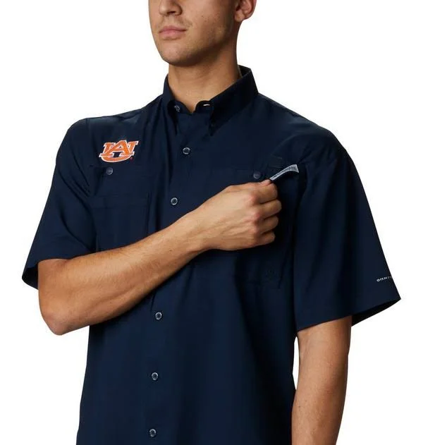 Columbia Men's Collegiate Tamiami Short Sleeve Shirt - Auburn - XL - Blue