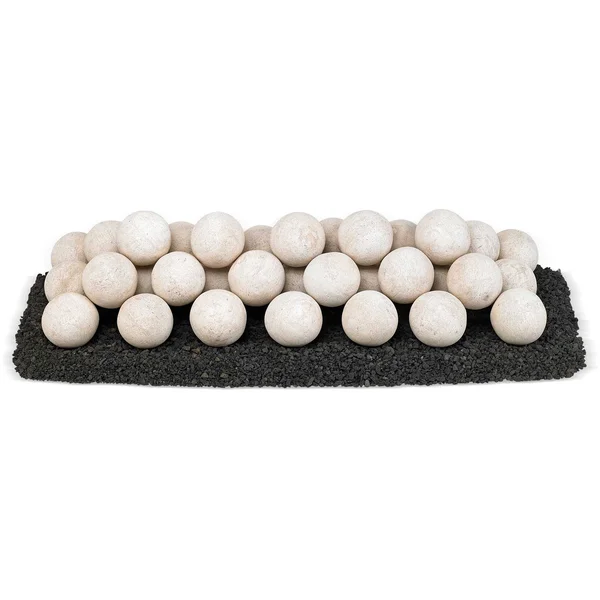 American Fireglass Uniform Lite Stone Ball Set - 36x22 Cottage White