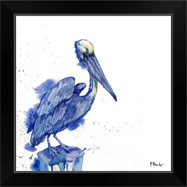Arianna Pelican - White - Black Framed Wall Art, 16x16, Great Big Canvas