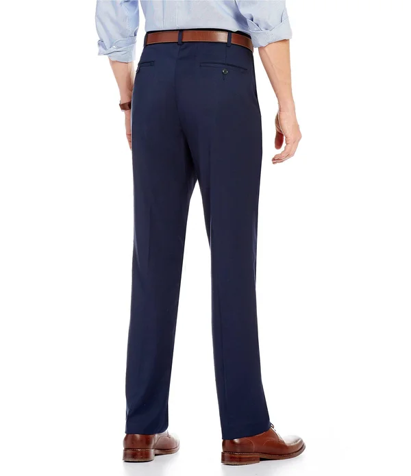 Roundtree Yorke TravelSmart Luxury Gabardine Ultimate Comfort Classic Fit Flat Front Non-Iron Dress Pants - 30 30