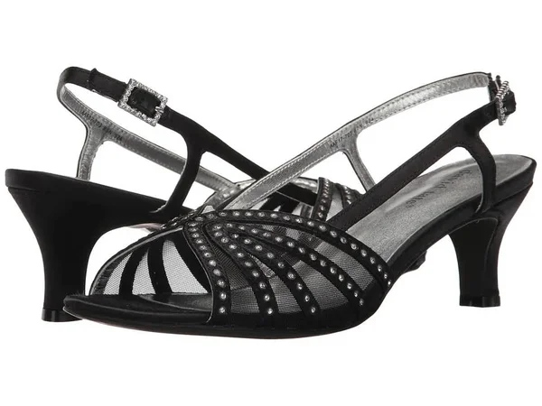 David Tate Women's Sizzle Slingback - Size: 6.5, Black Satin