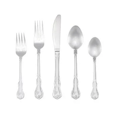 Oshiro Monogrammed 46 Piece 18/0 Stainless Steel Flatware Set - Service for 8 Letter: V