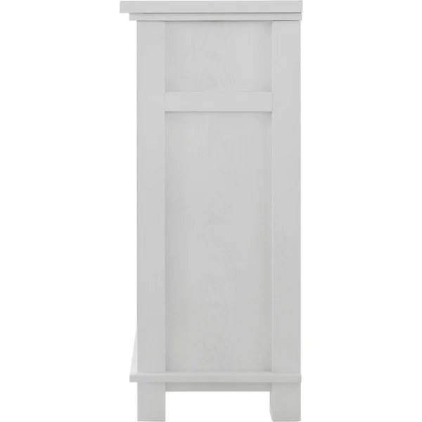 Cambridge CAM5735-1WHT San Jose Fireplace Entertainment Stand with 50 in. Color Changing Fireplace Insert & Crystal Rock Dis