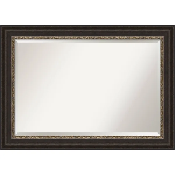 Amanti Art Impact 46x22 x 36x22 Framed Bathroom Vanity Mirror in Bronze