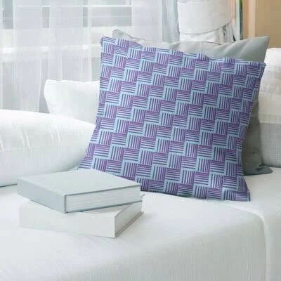 Classic Basketweave Stripes Throw Pillow Cover Brayden Studio Color: Small Teal/Purple - Size: 20x22 x 20