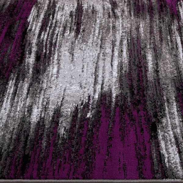 Allstar Blue Exclusive Modern Brush Streak Design Rug - 7& 10x22 x 10&