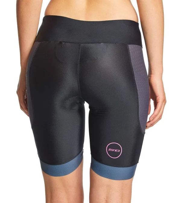 Zone3 Women's AquaFlo Plus Shorts M, Black/Grey/Neon Pink